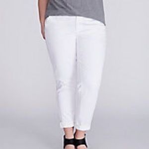 Lane Bryant Pants Boyfriend Chino White